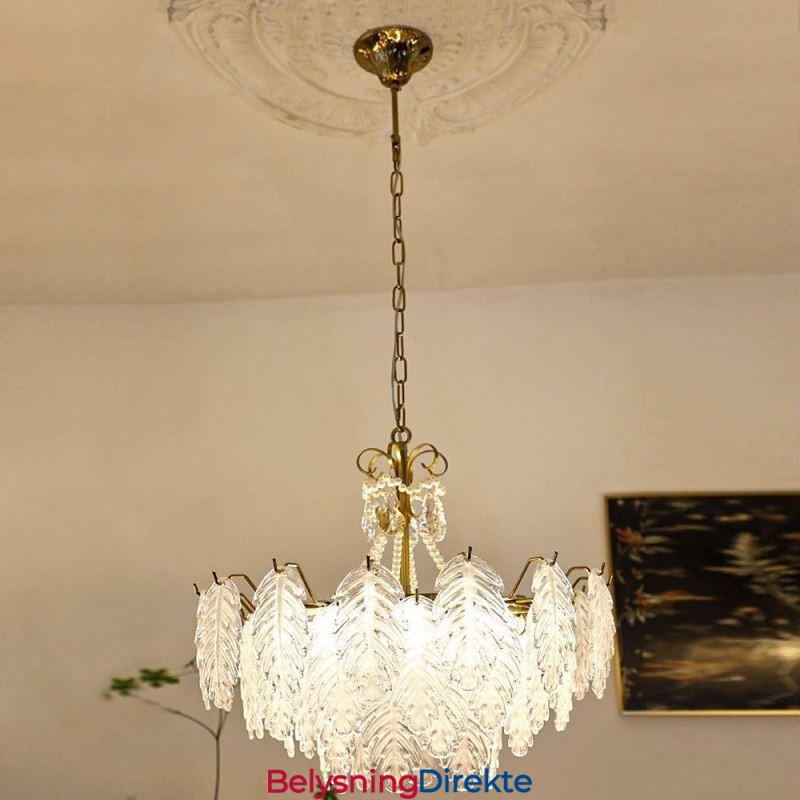 Elegant Glass Pendellampe Bladformet Hengelampe