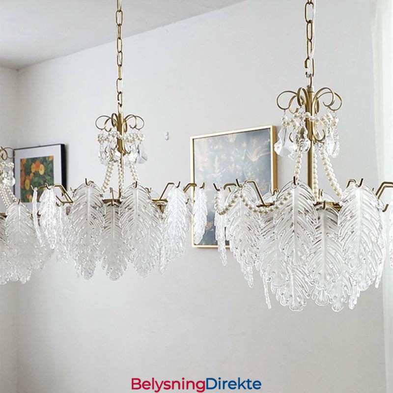 Elegant Glass Pendellampe Bladformet Hengelampe