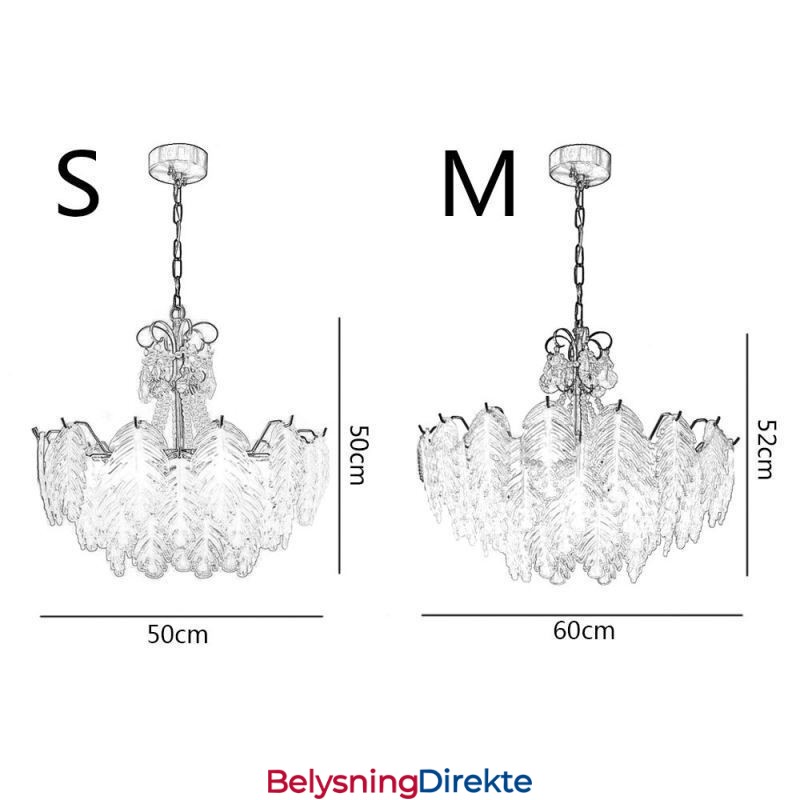 Elegant Glass Pendellampe Bladformet Hengelampe