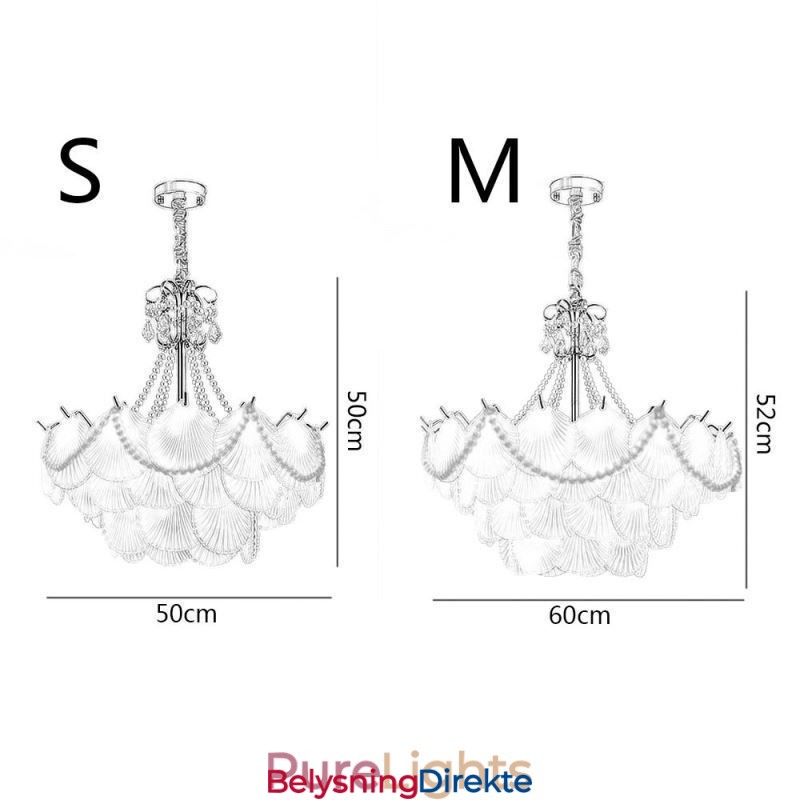 Europeisk Glassanhengslampe Elegant Kamskjellhengelampe