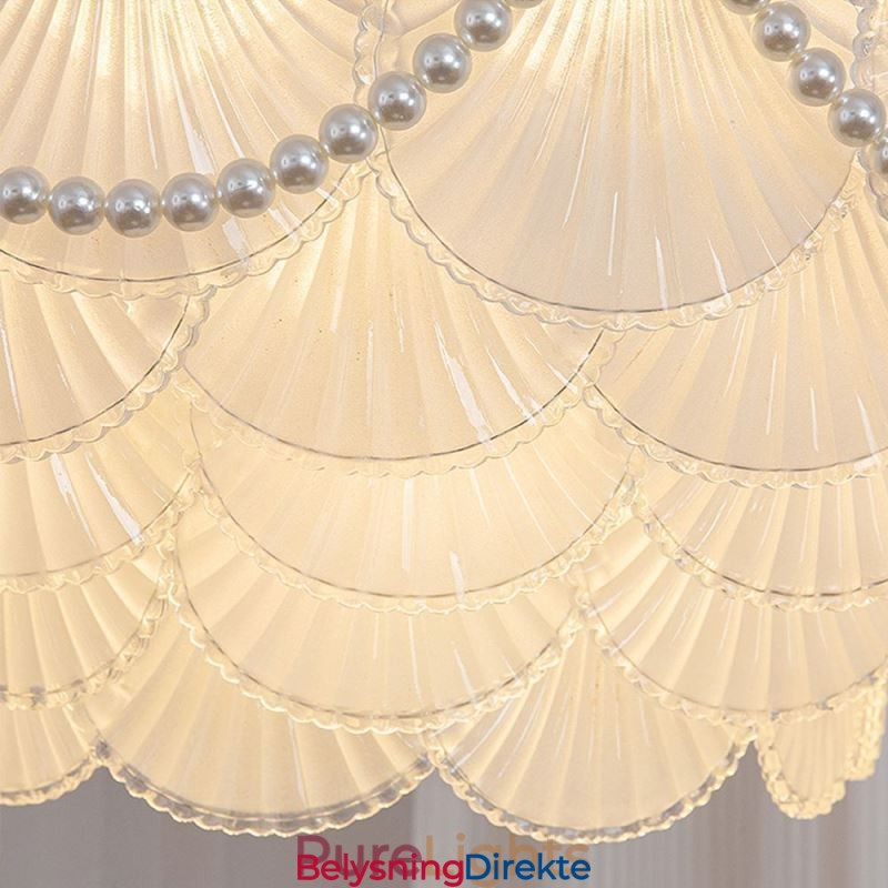 Europeisk Glassanhengslampe Elegant Kamskjellhengelampe