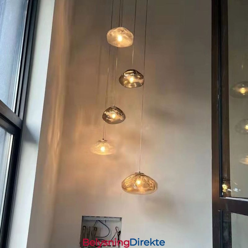 Kreativ Nordisk Pendellampe I Glass, Lysekrone, Kunsthengende Lampe