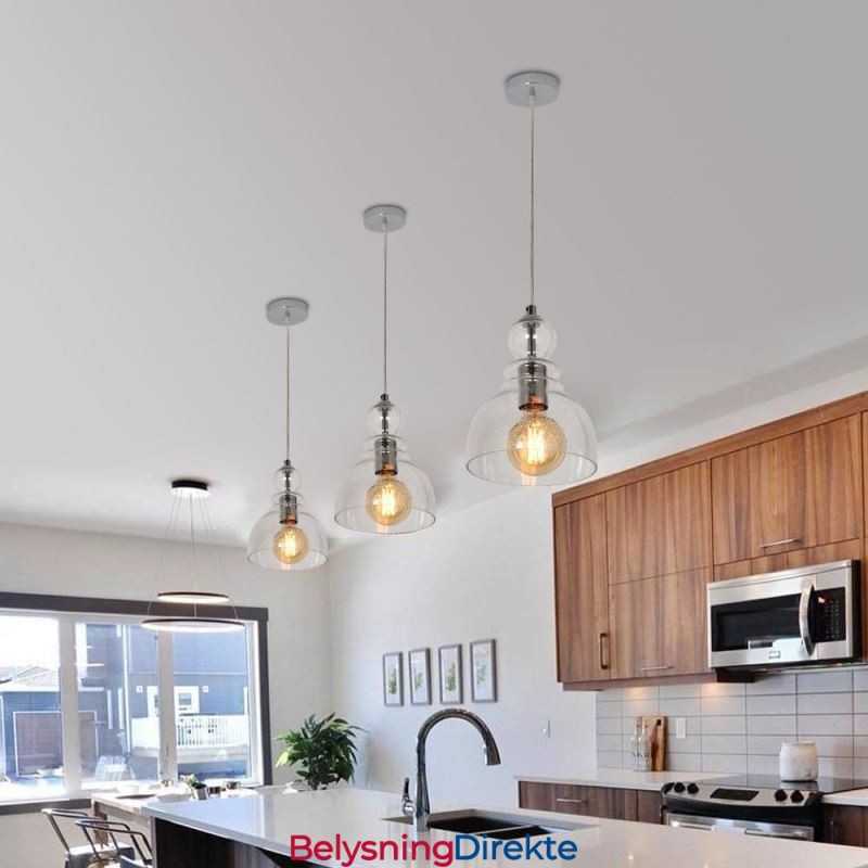 Moderne Jernanhengslampe I Glass, Gourd-Stil