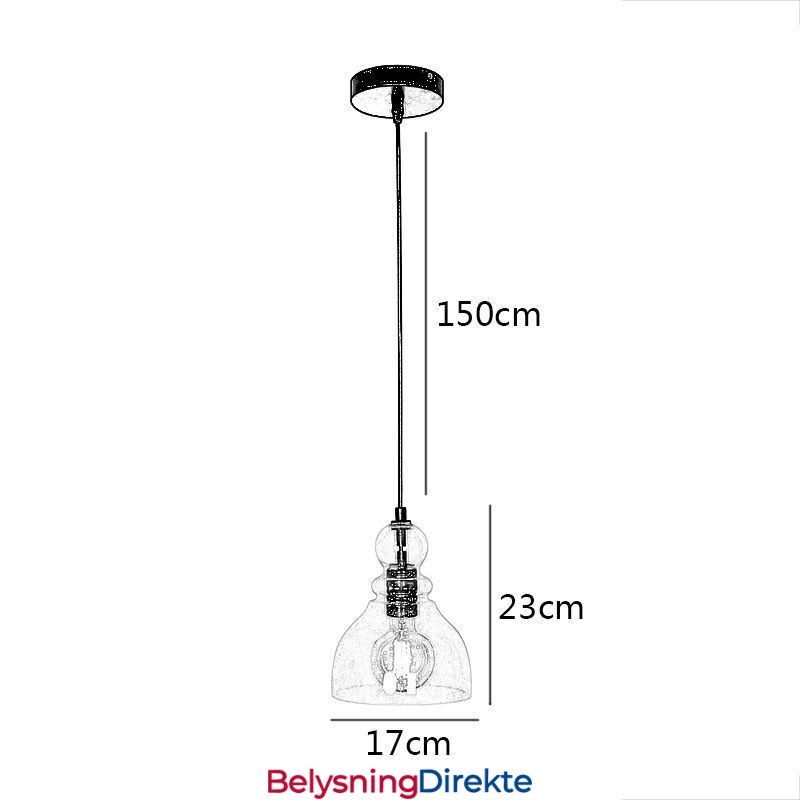 Moderne Jernanhengslampe I Glass, Gourd-Stil