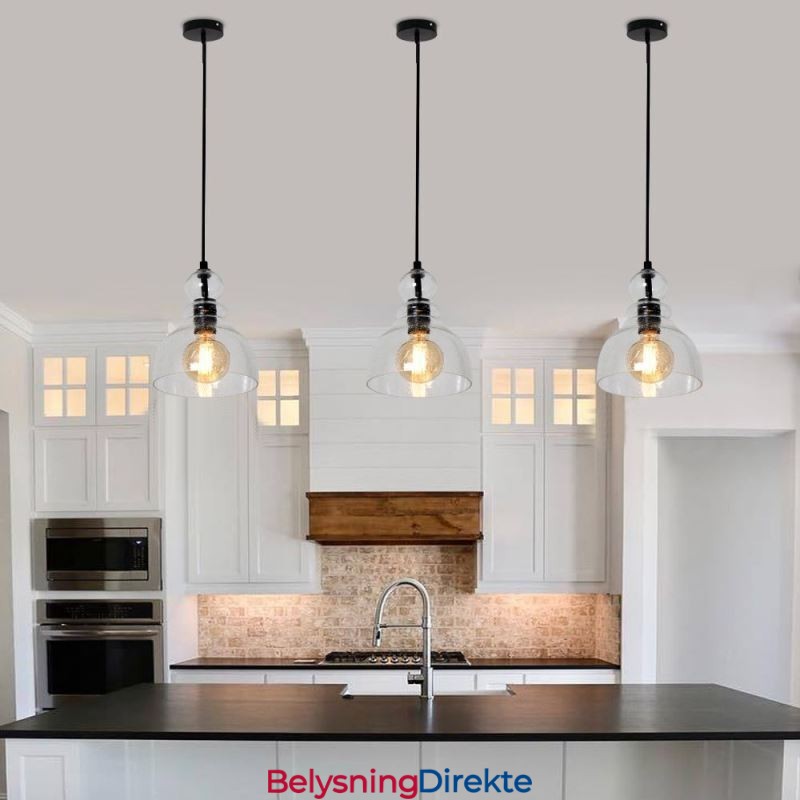 Moderne Jernanhengslampe I Glass, Gourd-Stil