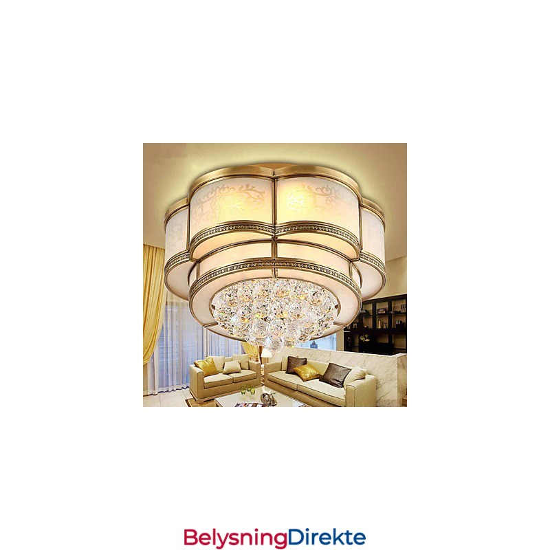 Tradisjonell Klassisk Rustikk Hytte Krystall Messing Metall Innfelt