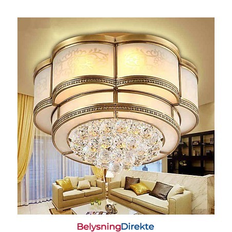 Tradisjonell Klassisk Rustikk Hytte Krystall Messing Metall Innfelt