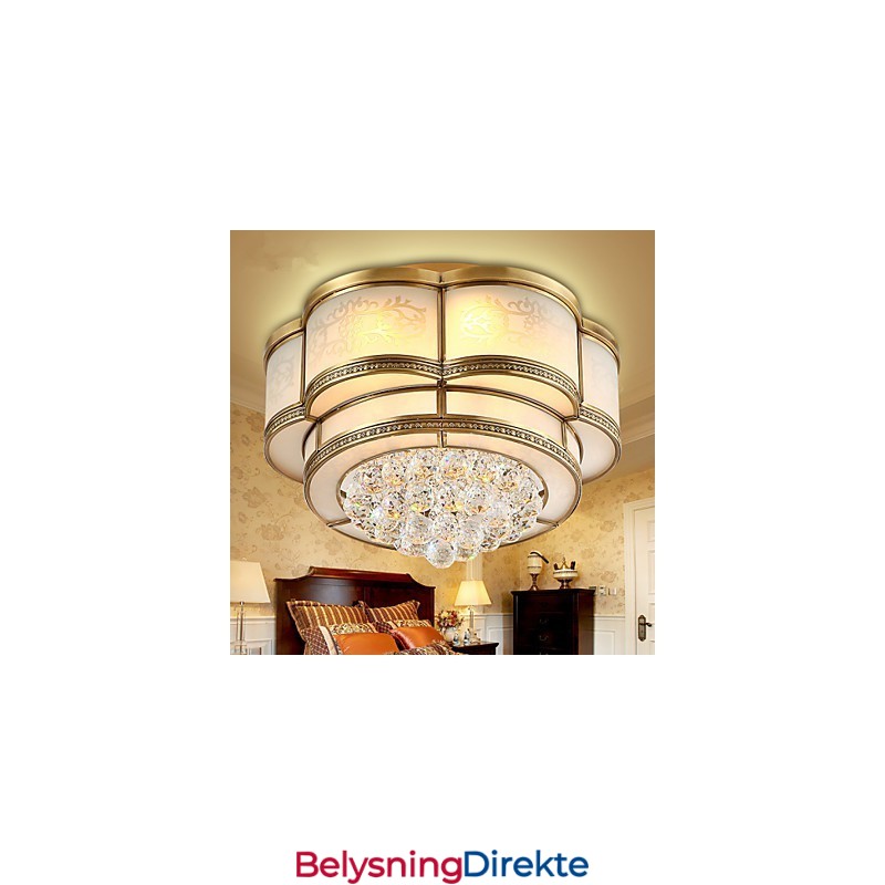 Tradisjonell Klassisk Rustikk Hytte Krystall Messing Metall Innfelt