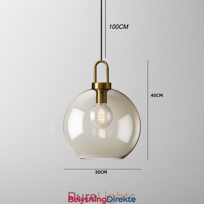 Pendellampe Med 3 Lys Og Glassskjerm, Øy