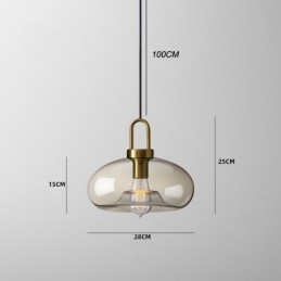 Pendellampe Med 3 Lys Og Glassskjerm, Øy