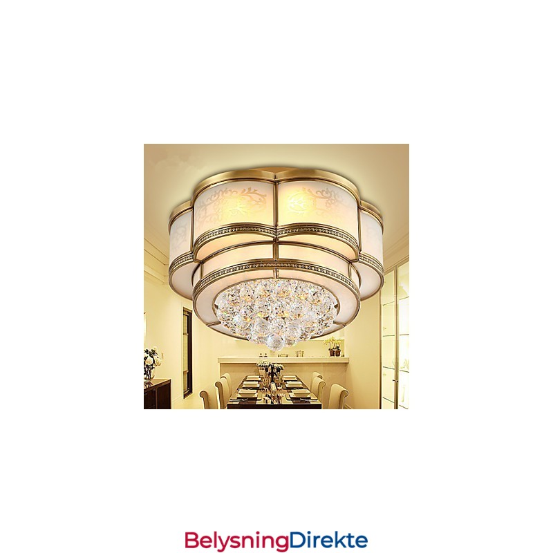 Tradisjonell Klassisk Rustikk Hytte Krystall Messing Metall Innfelt