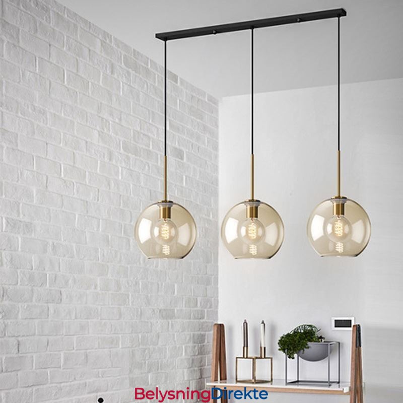 Klassisk Klyngeformet Anhengslampe I Glass Med 3 Lys, Kafé