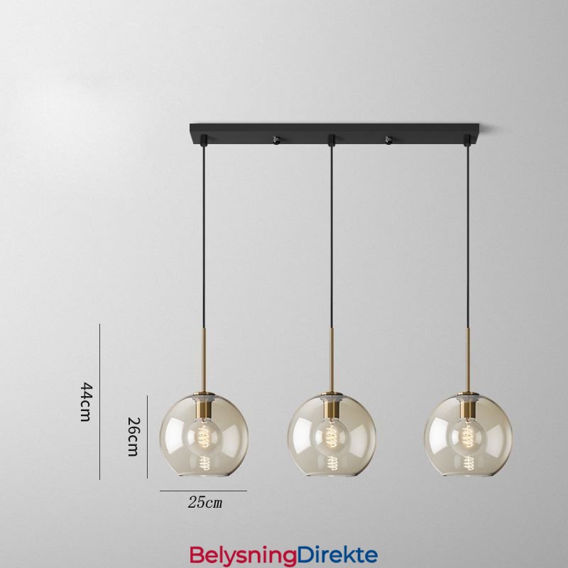 Klassisk Klyngeformet Anhengslampe I Glass Med 3 Lys, Kafé