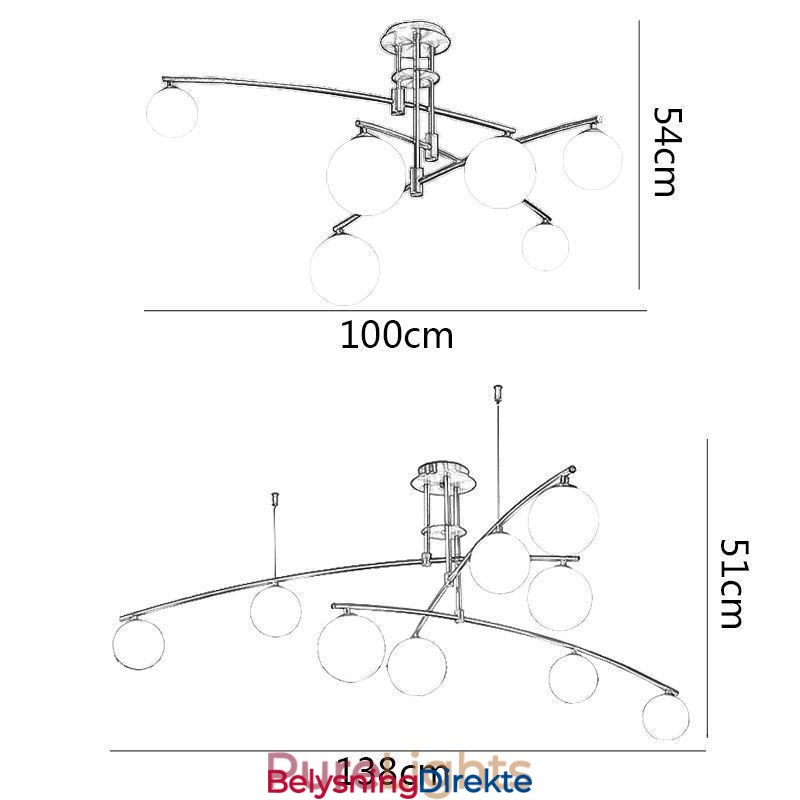 Magic Bean Lysekrone I Glass Anhengslampe