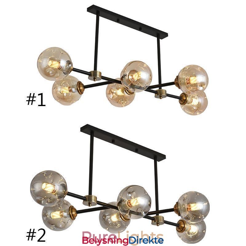 Moderne Glasstaklampe Med 6 Lys, Magic Bean-Lampe