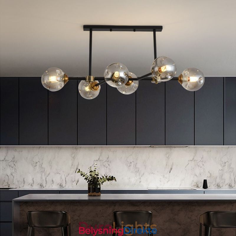 Moderne Glasstaklampe Med 6 Lys, Magic Bean-Lampe