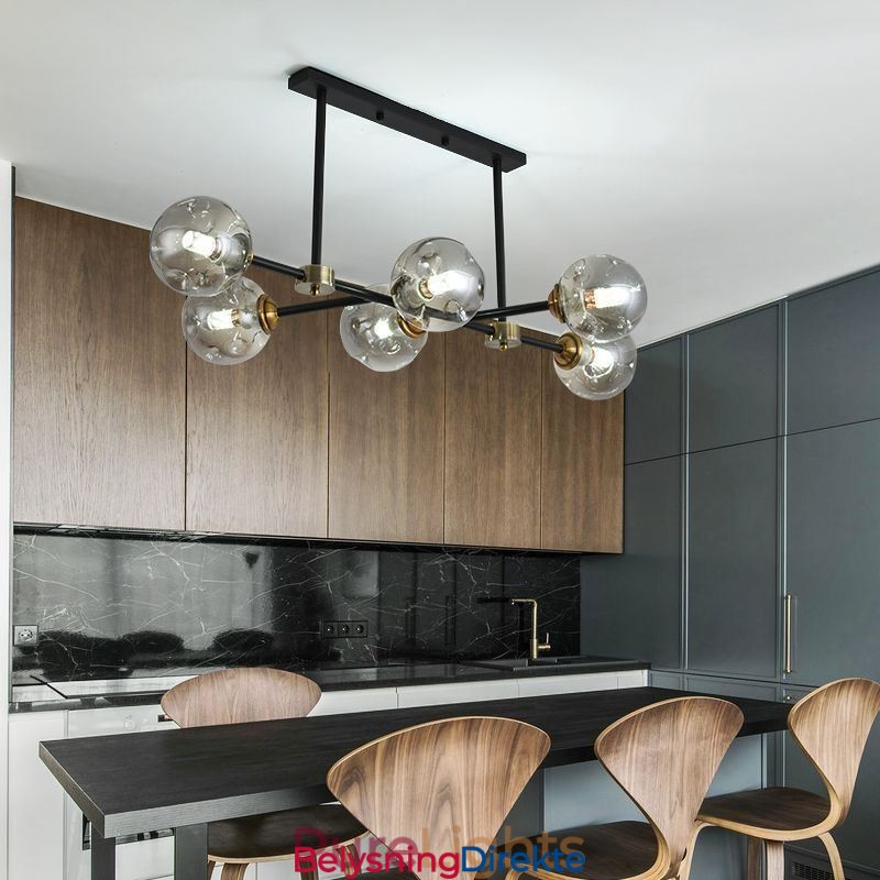 Moderne Glasstaklampe Med 6 Lys, Magic Bean-Lampe