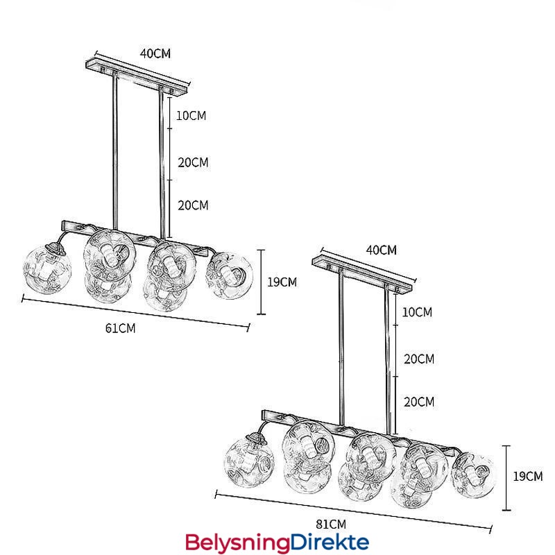 Magic Bean Pendellampe Glasskulebelysning