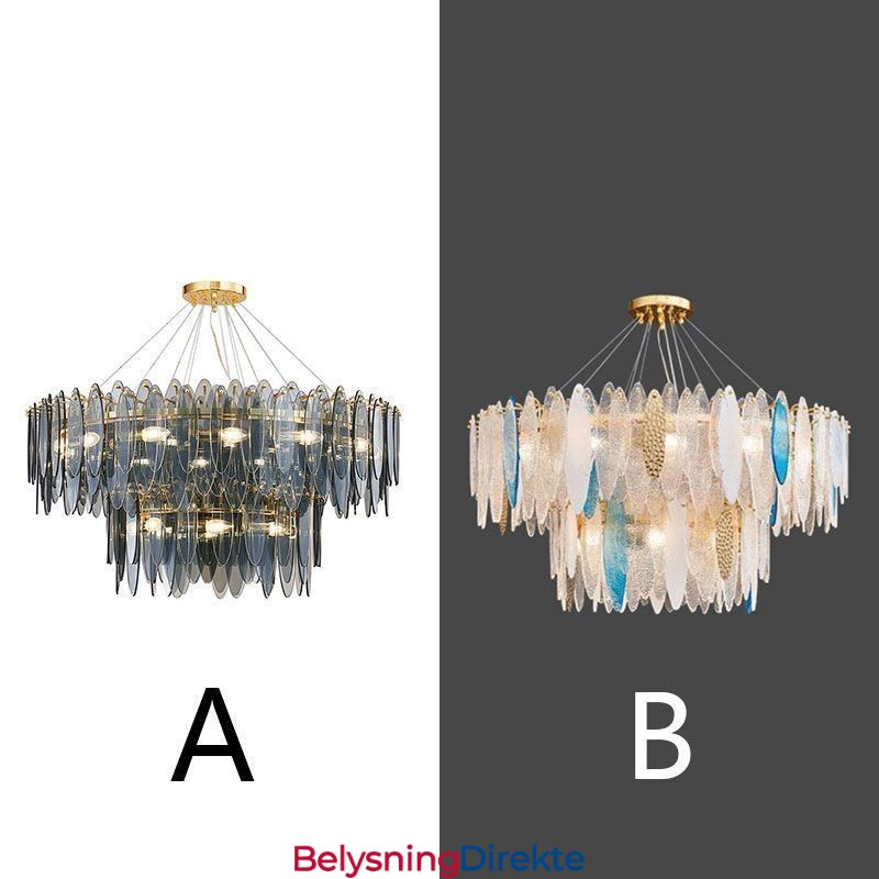 Moderne Rund Glassanhengslampe Elegant Glasslysekrone