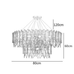 Moderne Rund Glassanhengslampe Elegant Glasslysekrone