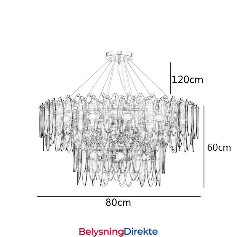 Moderne Rund Glassanhengslampe Elegant Glasslysekrone