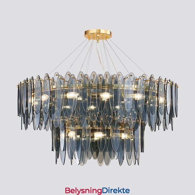 Moderne Rund Glassanhengslampe Elegant Glasslysekrone