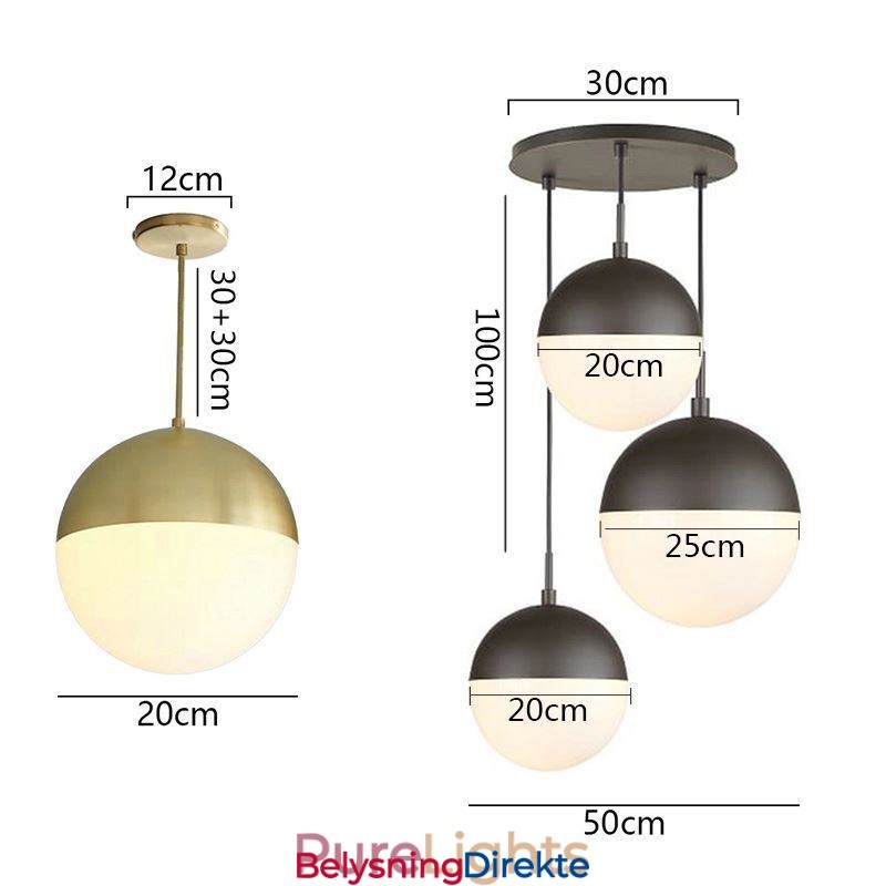 Moderne Glasskule Pendellampe Øylampe Ideer