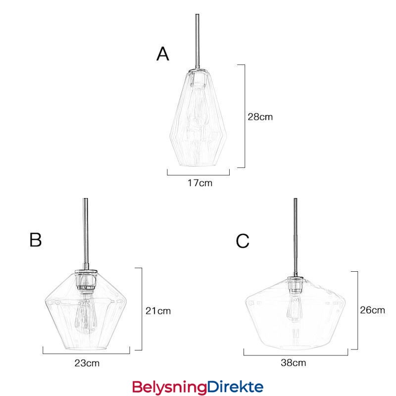 Moderne Enkel Glass Pendellampe