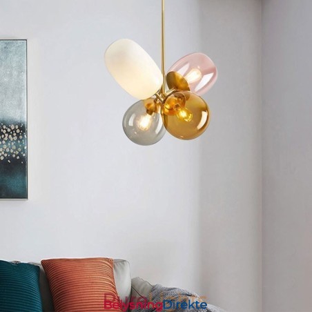 Nordisk Unik Pendellampe Farget Glass Prinsesseballonglampe For Barn