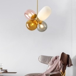 Nordisk Unik Pendellampe Farget Glass Prinsesseballonglampe For Barn