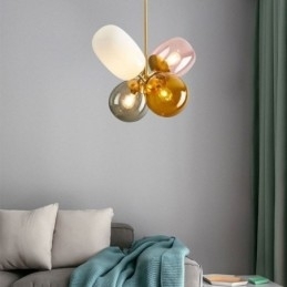 Nordisk Unik Pendellampe Farget Glass Prinsesseballonglampe For Barn