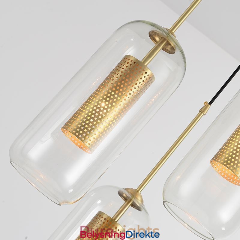 Nordisk Pendellampe I Klart Glass Unik, Innvendig, Hul Pendellampe I Messing