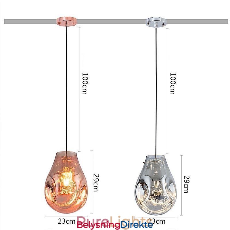 Fargerik Pendellampe Med Såpeboble I Glass Og Taklampe I Øystil