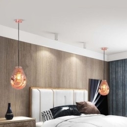 Fargerik Pendellampe Med Såpeboble I Glass Og Taklampe I Øystil