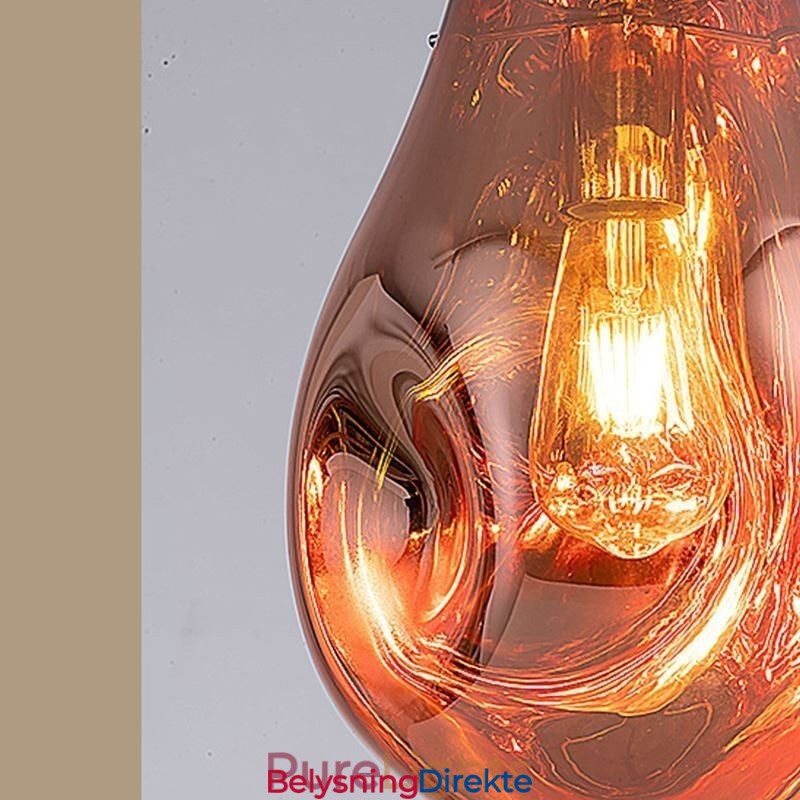 Fargerik Pendellampe Med Såpeboble I Glass Og Taklampe I Øystil