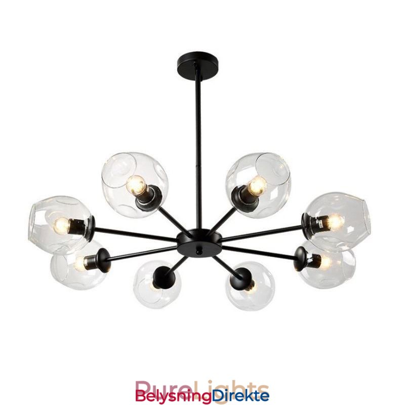 Nordisk Glassanhengslampe I Magisk Bønneform, Lysekronebelysning