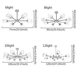 Nordisk Glassanhengslampe I Magisk Bønneform, Lysekronebelysning