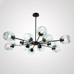 Nordisk Glassanhengslampe I Magisk Bønneform, Lysekronebelysning