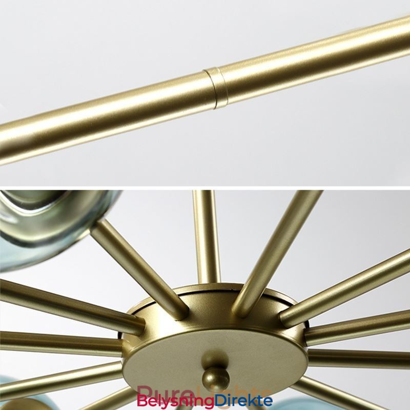 Nordisk Glassanhengslampe I Magisk Bønneform, Lysekronebelysning