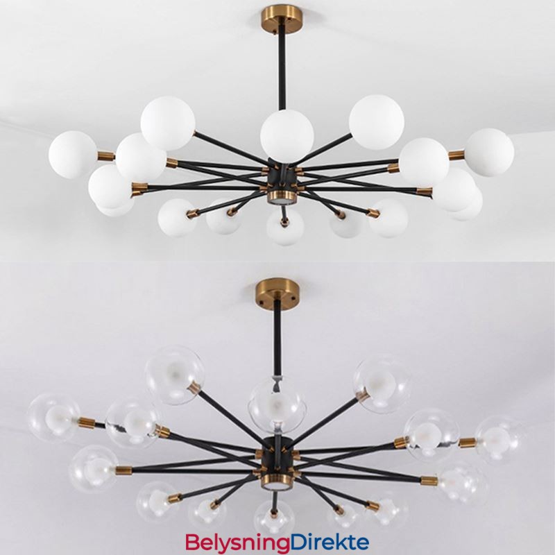 Nordisk Glass Pendellampe Melkehvit Rund Lampe Lysekronebelysning