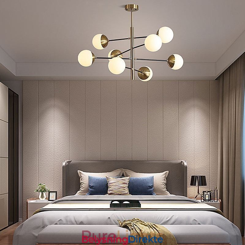 Nordisk Glassanhengslampe I Magisk Bønneform, Lysekronebelysningslampe