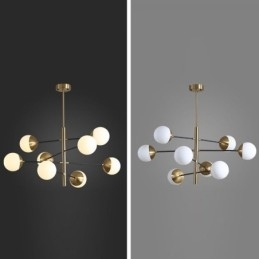 Nordisk Glassanhengslampe I Magisk Bønneform, Lysekronebelysningslampe