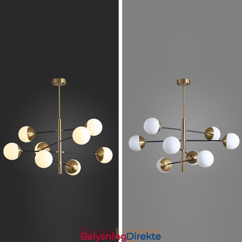 Nordisk Glassanhengslampe I Magisk Bønneform, Lysekronebelysningslampe