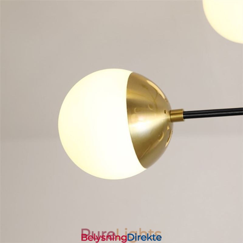 Nordisk Glassanhengslampe I Magisk Bønneform, Lysekronebelysningslampe