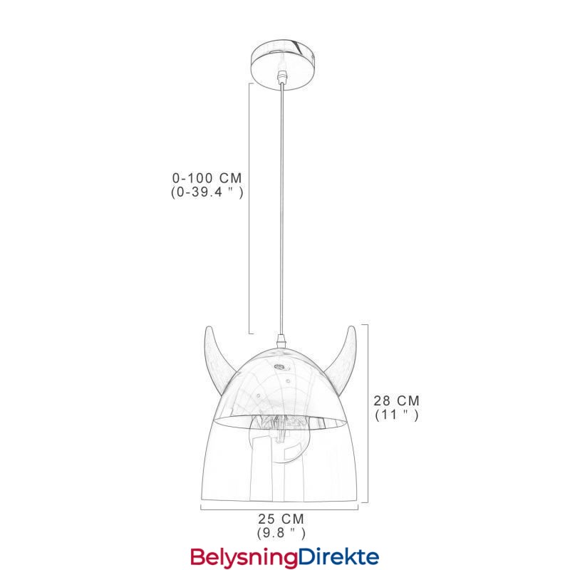 Klassisk Glass Pendellampe Trehornlampe Kreativ Belysning