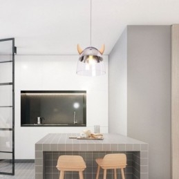 Klassisk Glass Pendellampe Trehornlampe Kreativ Belysning