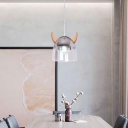 Klassisk Glass Pendellampe Trehornlampe Kreativ Belysning