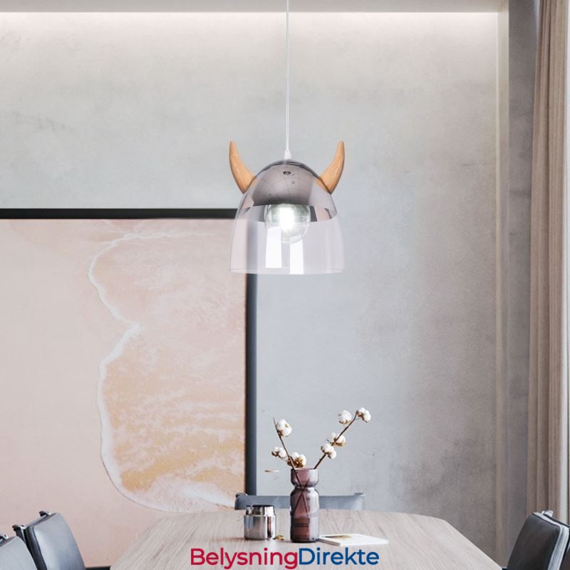 Klassisk Glass Pendellampe Trehornlampe Kreativ Belysning