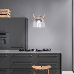 Klassisk Glass Pendellampe Trehornlampe Kreativ Belysning