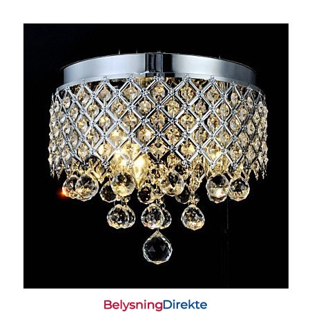 Tradisjonell Klassisk Krystallkrom Metall Innfelt Montering